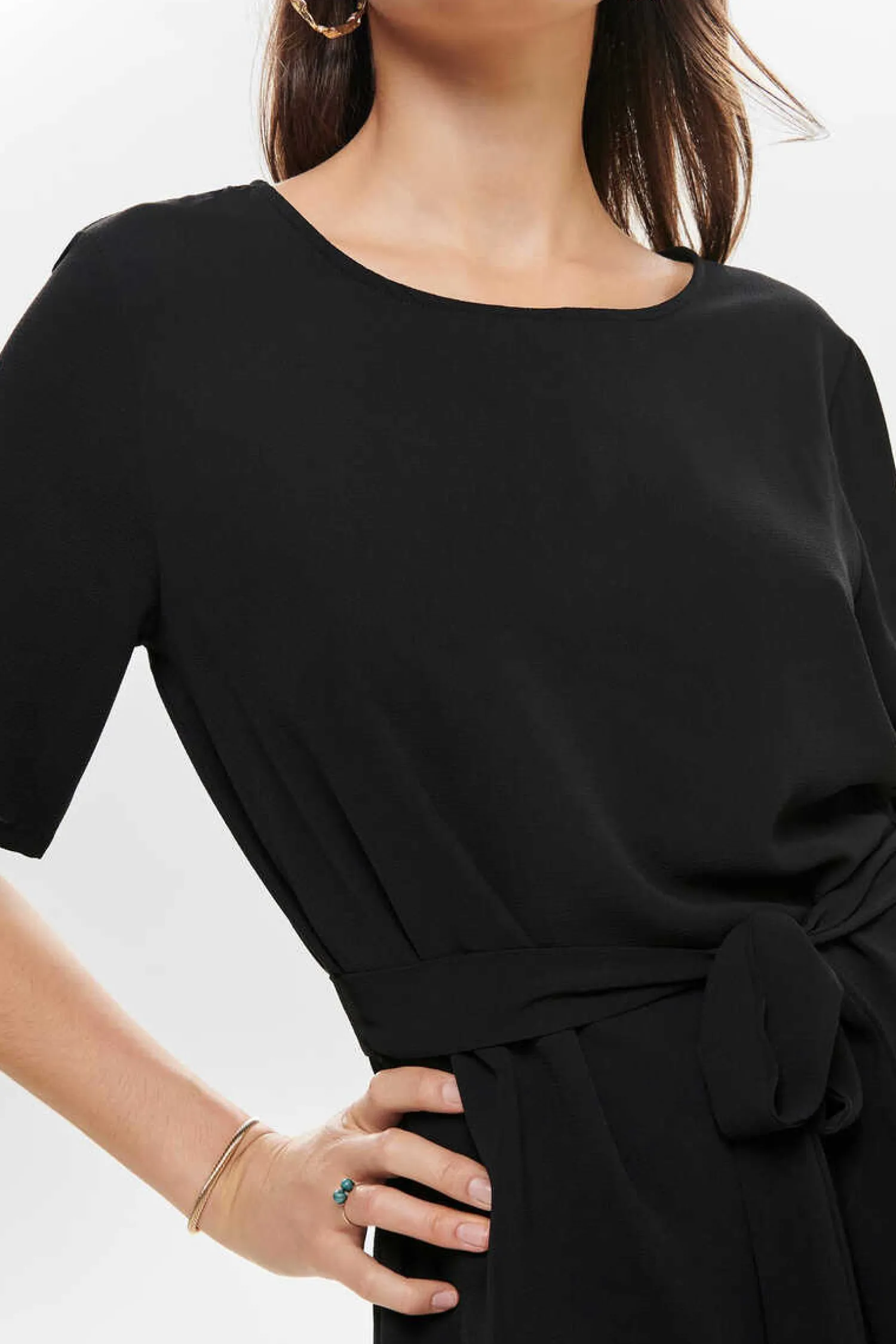 JDY Vestidos E Macacoes-Vestido Curto De Manga 2/4 E Decote Redondo