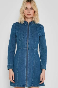 Noisy May Vestidos E Macacoes-Vestido Curto Denim
