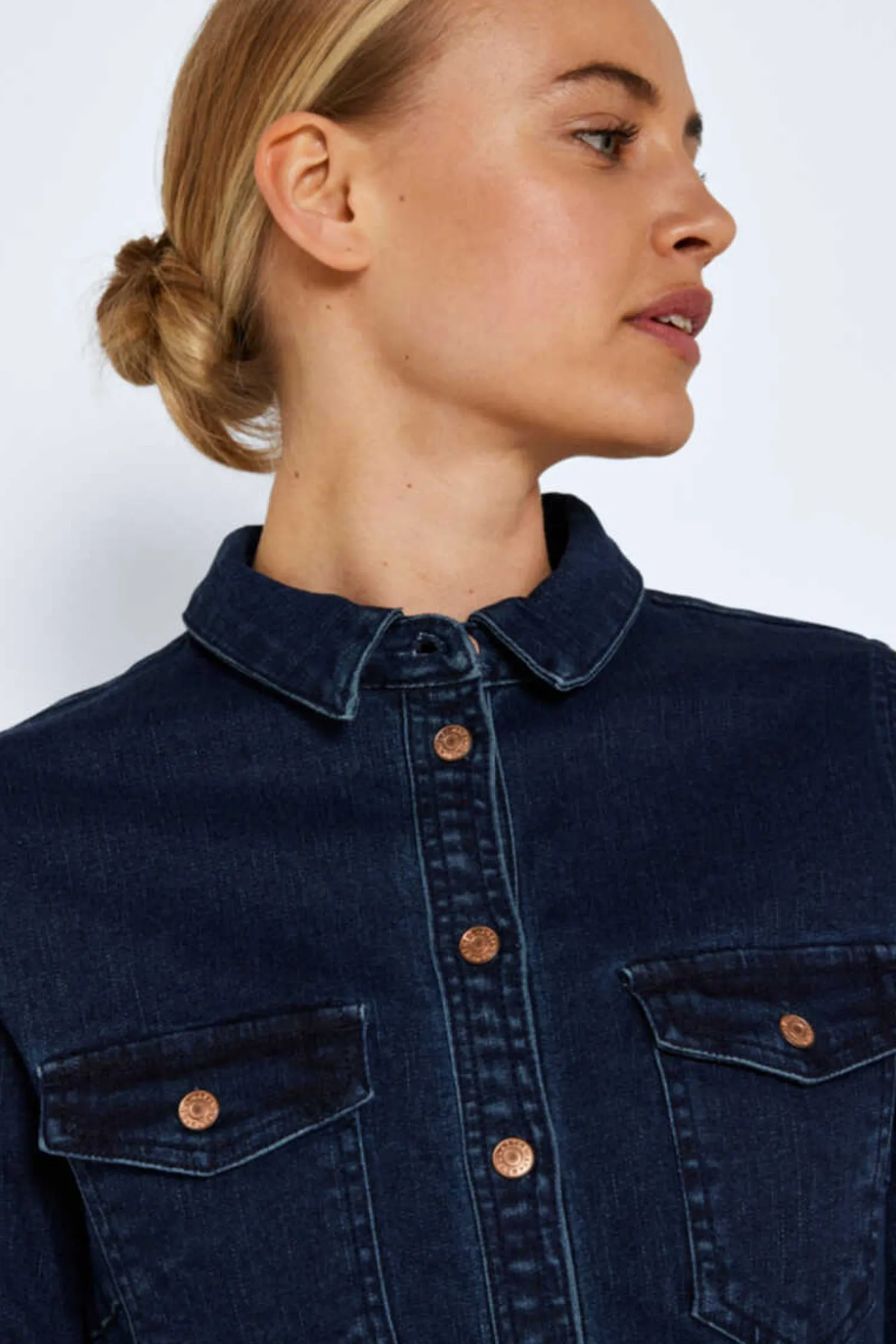 Noisy May Vestidos E Macacoes-Vestido Curto Denim