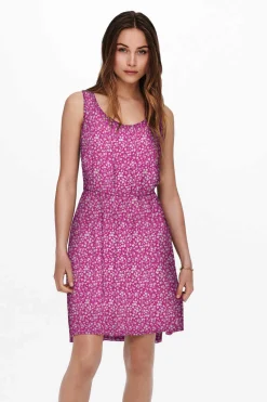 Only Vestidos E Macacoes-Vestido Curto Estampado Sem Mangas