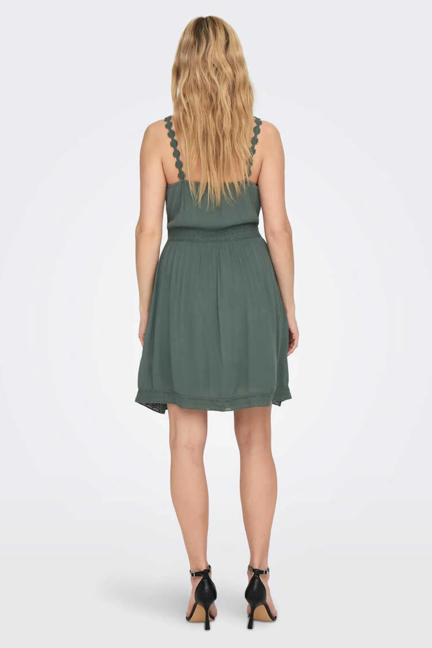 Only Vestidos E Macacoes-Vestido Curto Gola Em Bico