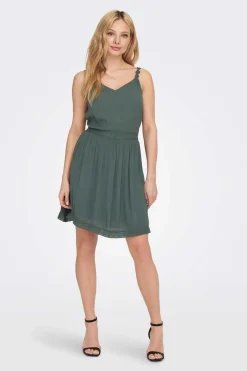 Only Vestidos E Macacoes-Vestido Curto Gola Em Bico