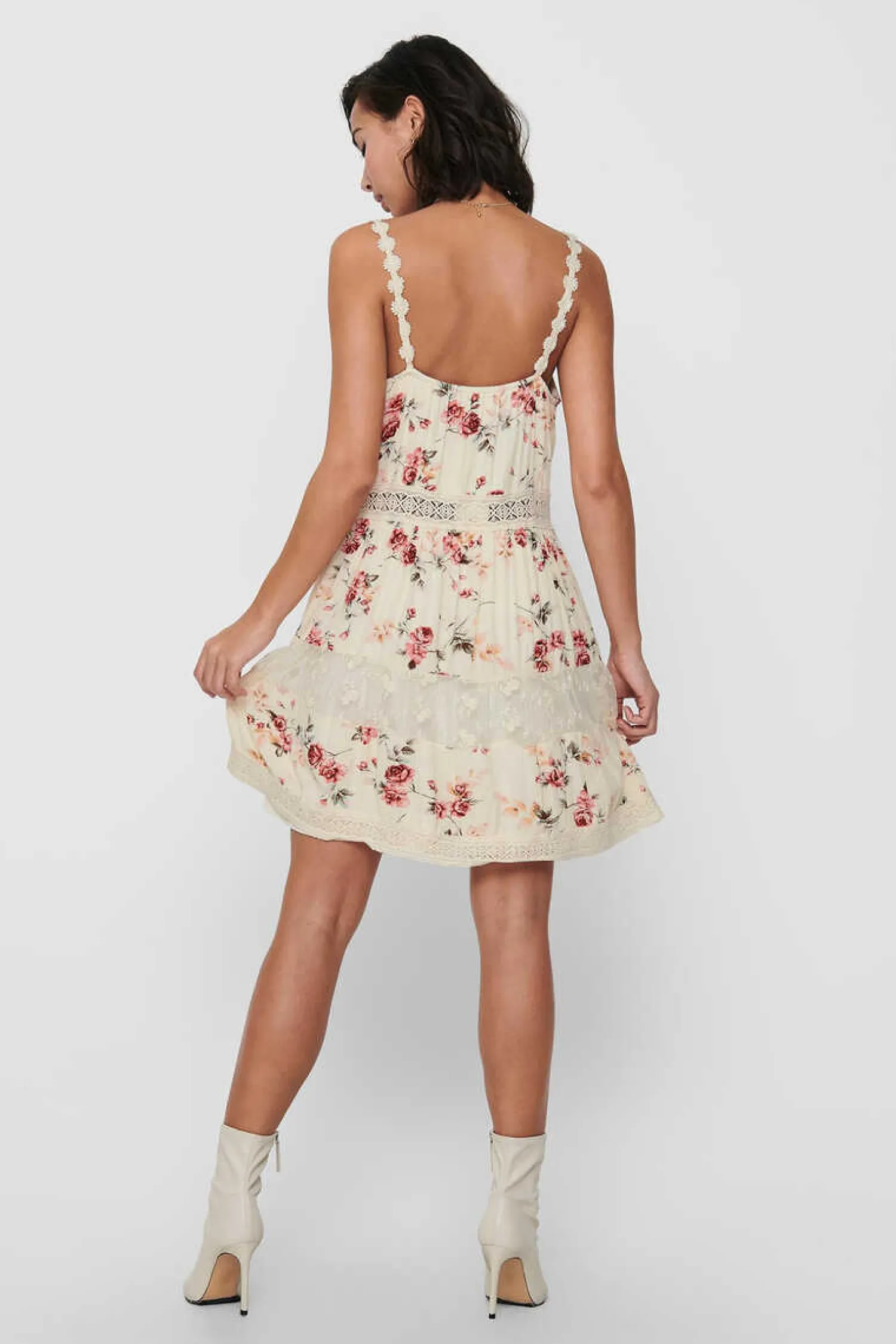 Only Vestidos E Macacoes-Vestido Curto Gola Em Bico