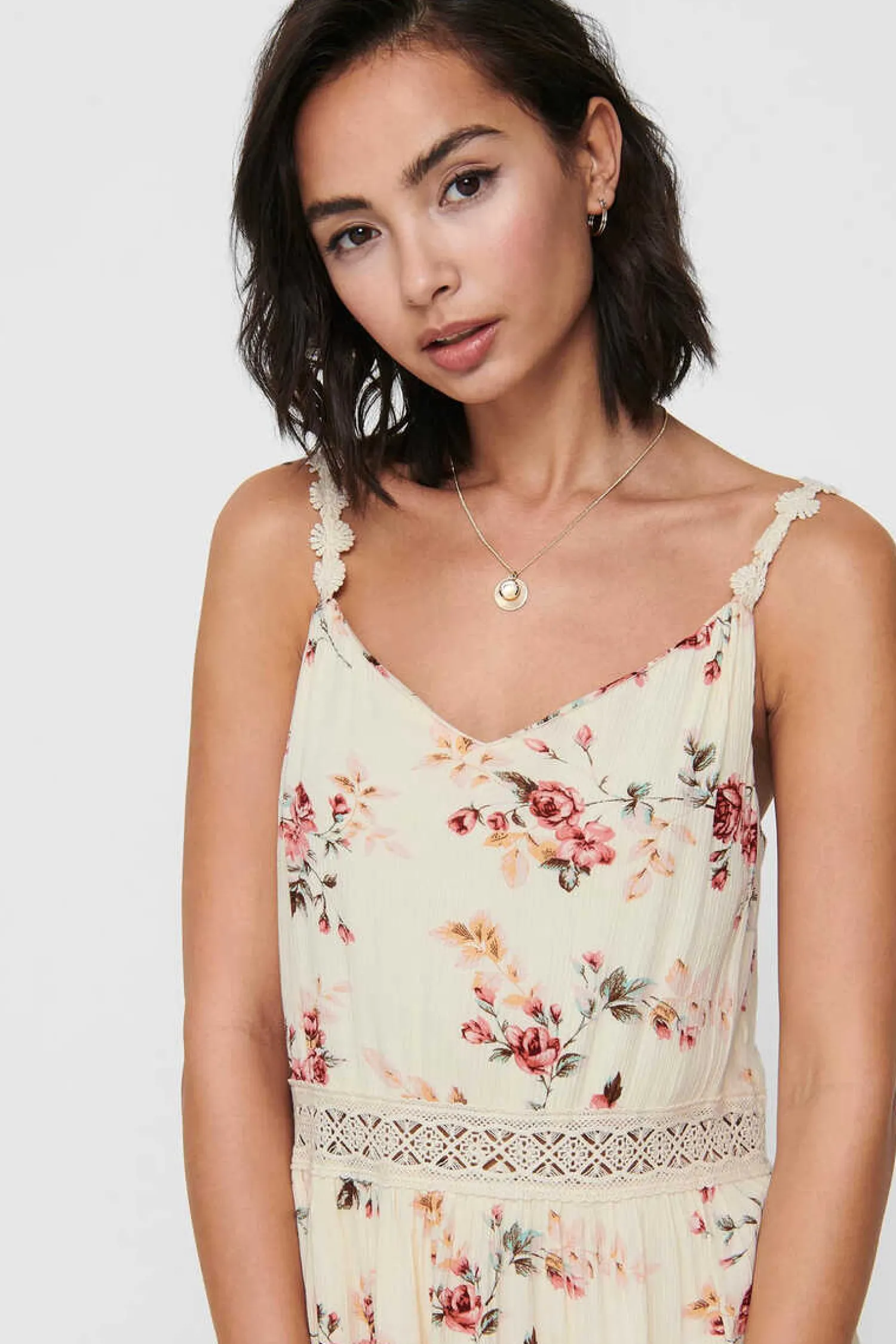 Only Vestidos E Macacoes-Vestido Curto Gola Em Bico