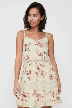 Only Vestidos E Macacoes-Vestido Curto Gola Em Bico