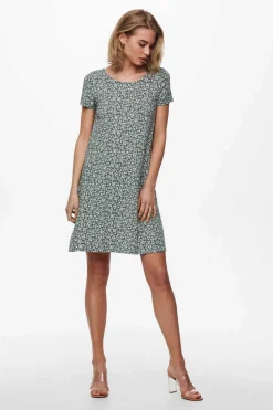 Only Vestidos E Macacoes-Vestido Curto Manga Curta