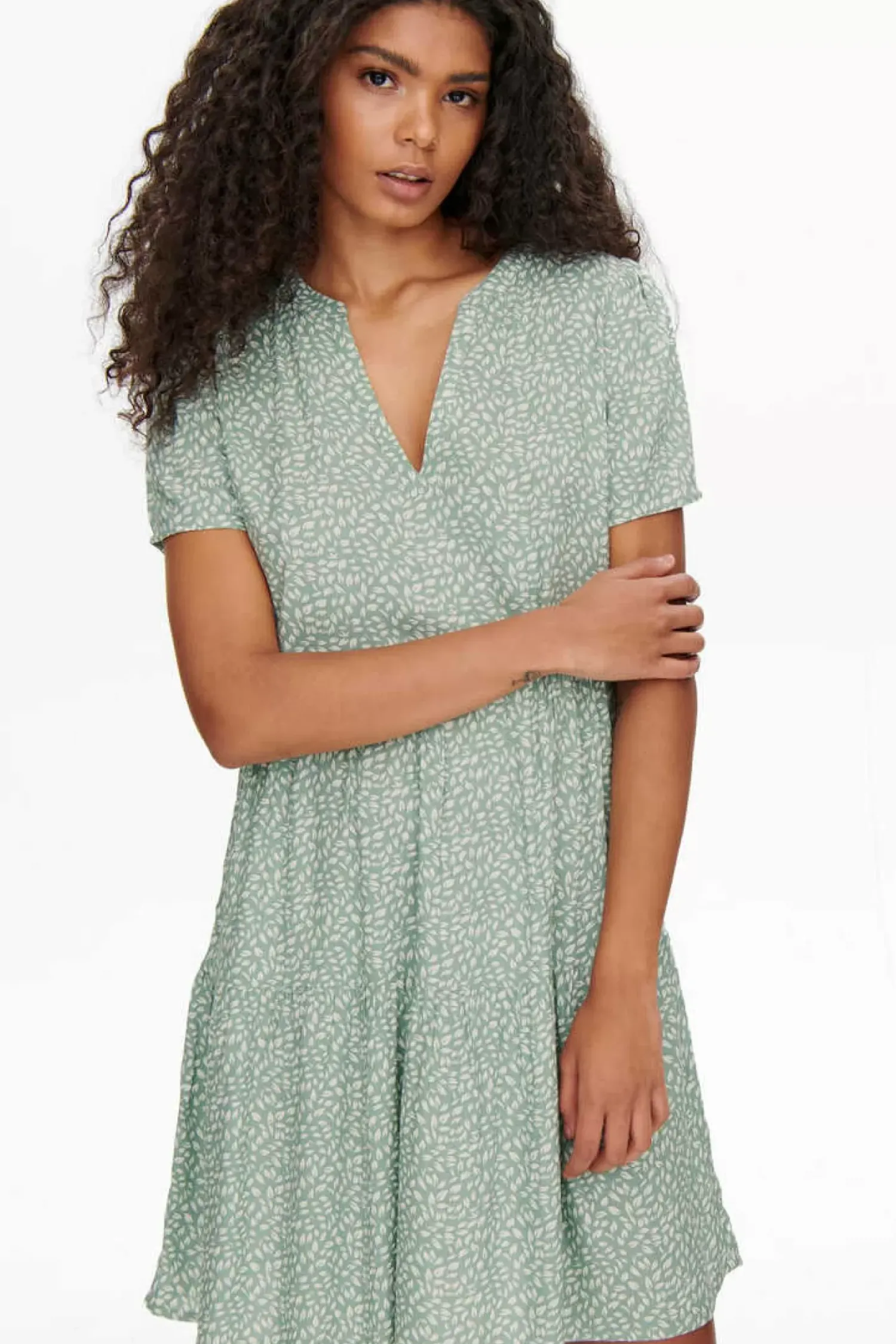 Only Vestidos E Macacoes-Vestido Curto Manga Curta