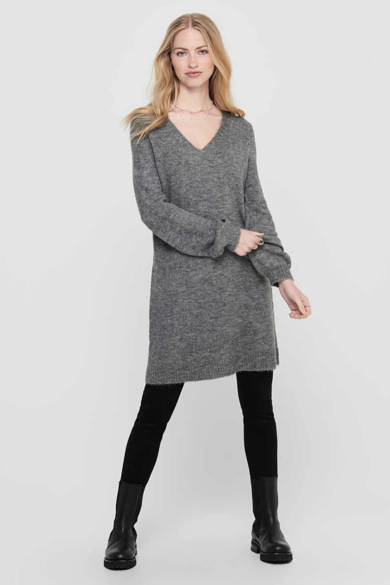 JDY Vestidos E Macacoes-Vestido De Malha Gola Em Bico