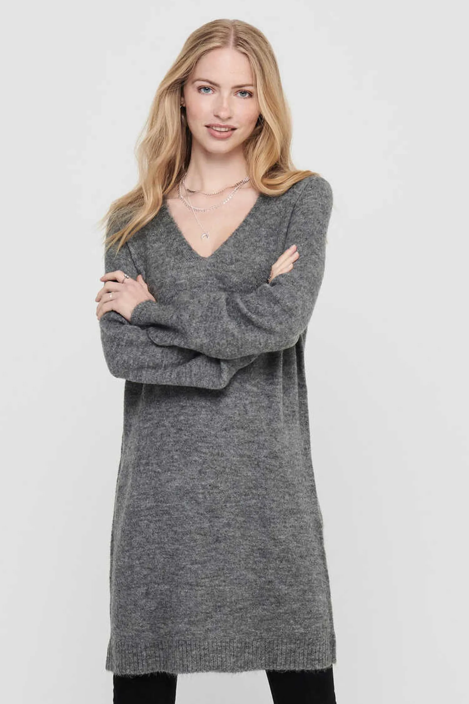 JDY Vestidos E Macacoes-Vestido De Malha Gola Em Bico