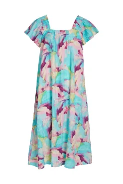 Vila Vestidos E Macacoes-Vestido De Manga Curta Efeito Plissado