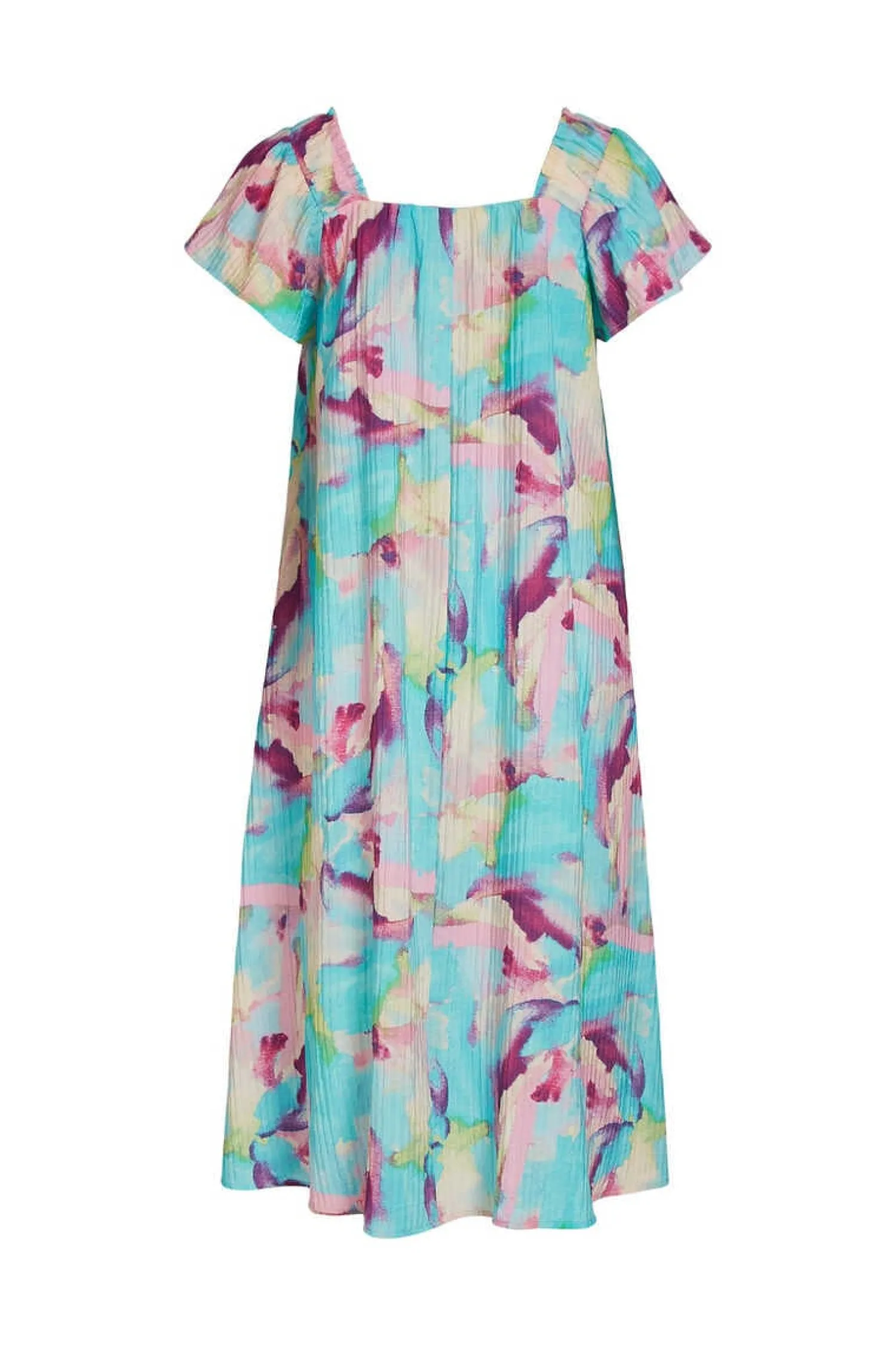 Vila Vestidos E Macacoes-Vestido De Manga Curta Efeito Plissado