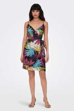 Only Vestidos E Macacoes-Vestido Detalhe Laco Com Linho