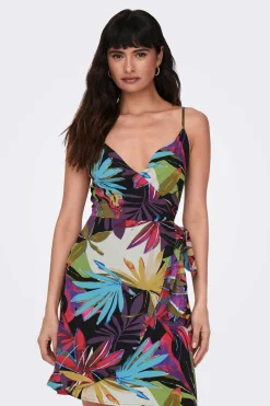 Only Vestidos E Macacoes-Vestido Detalhe Laco Com Linho