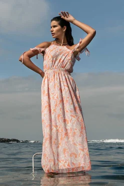 Tiffosi Vestidos E Macacoes-Vestido Estampado De Manga Cava