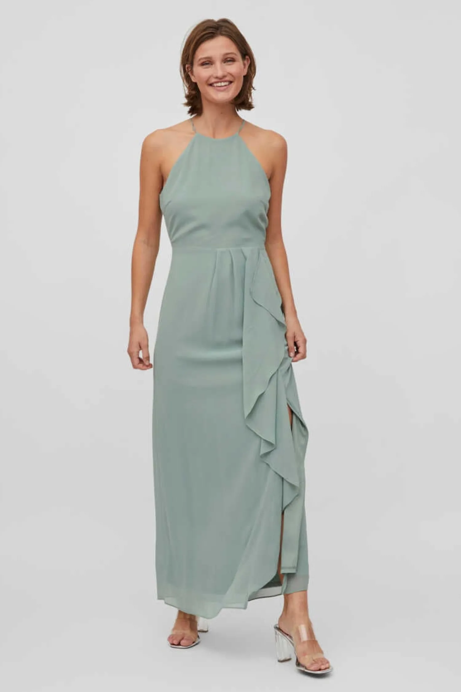 Vila Vestidos E Macacoes-Vestido Gola Halter