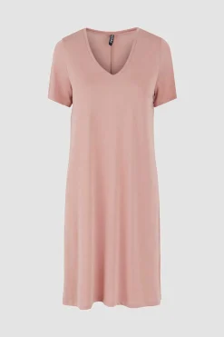 Pieces Vestidos E Macacoes-Vestido Midi De Tencel