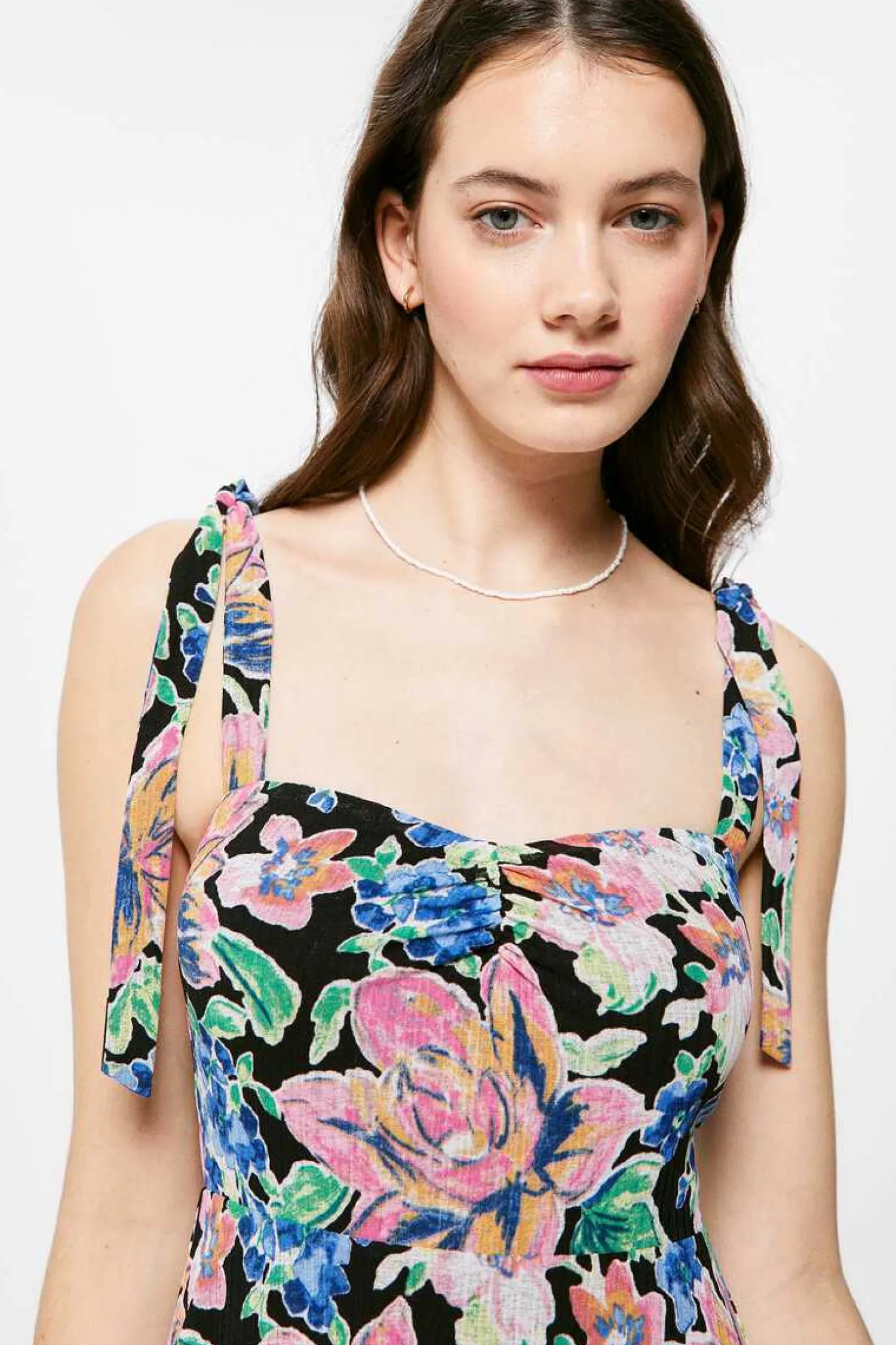 Springfield Vestidos E Macacoes-Vestido Midi Estampado Alcas Laco