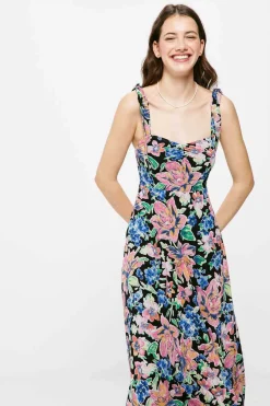 Springfield Vestidos E Macacoes-Vestido Midi Estampado Alcas Laco