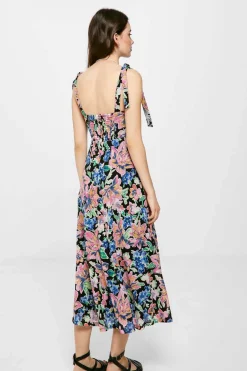 Springfield Vestidos E Macacoes-Vestido Midi Estampado Alcas Laco