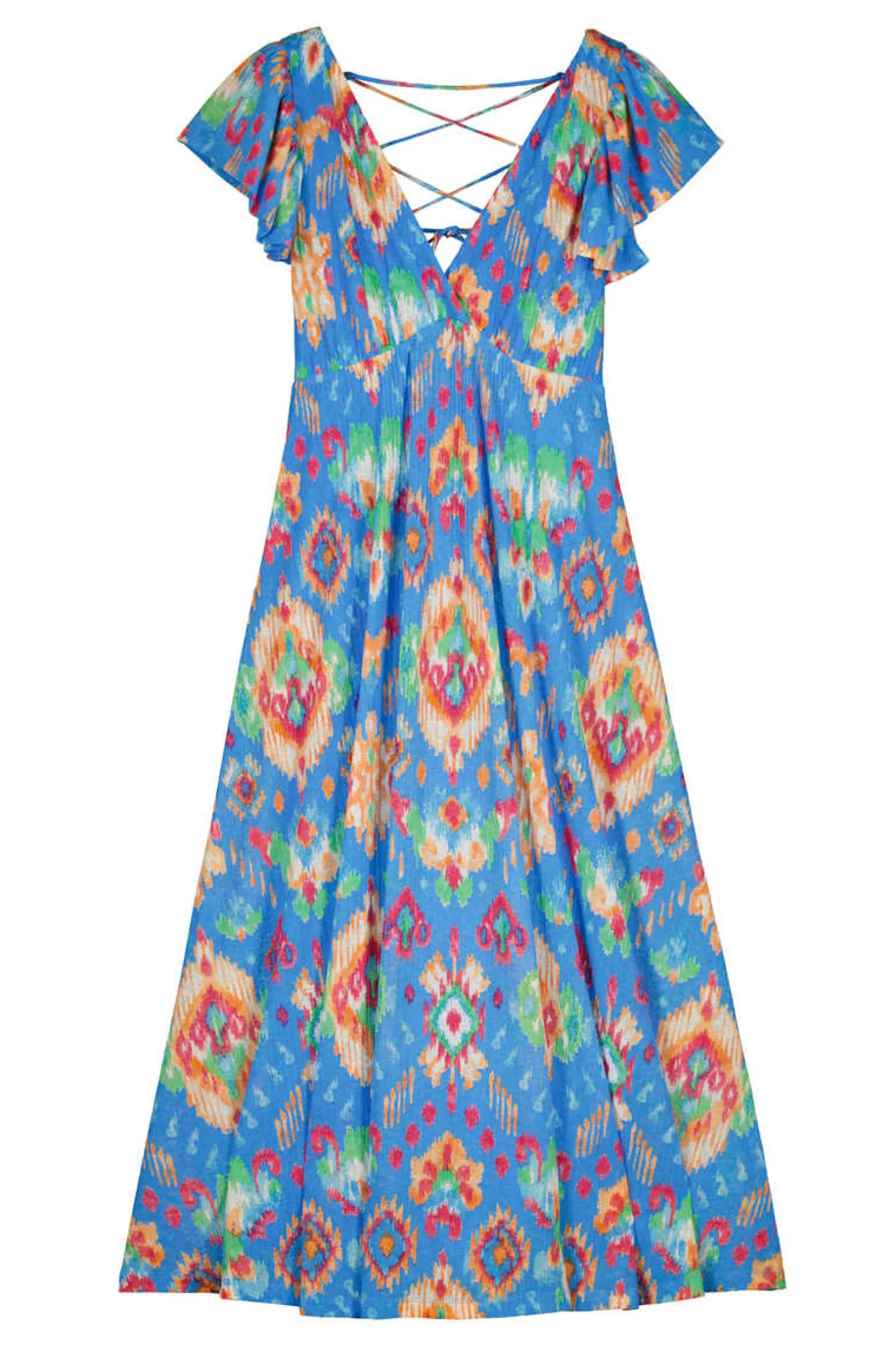 Springfield Vestidos E Macacoes-Vestido Midi Estampado Costas Zigzag