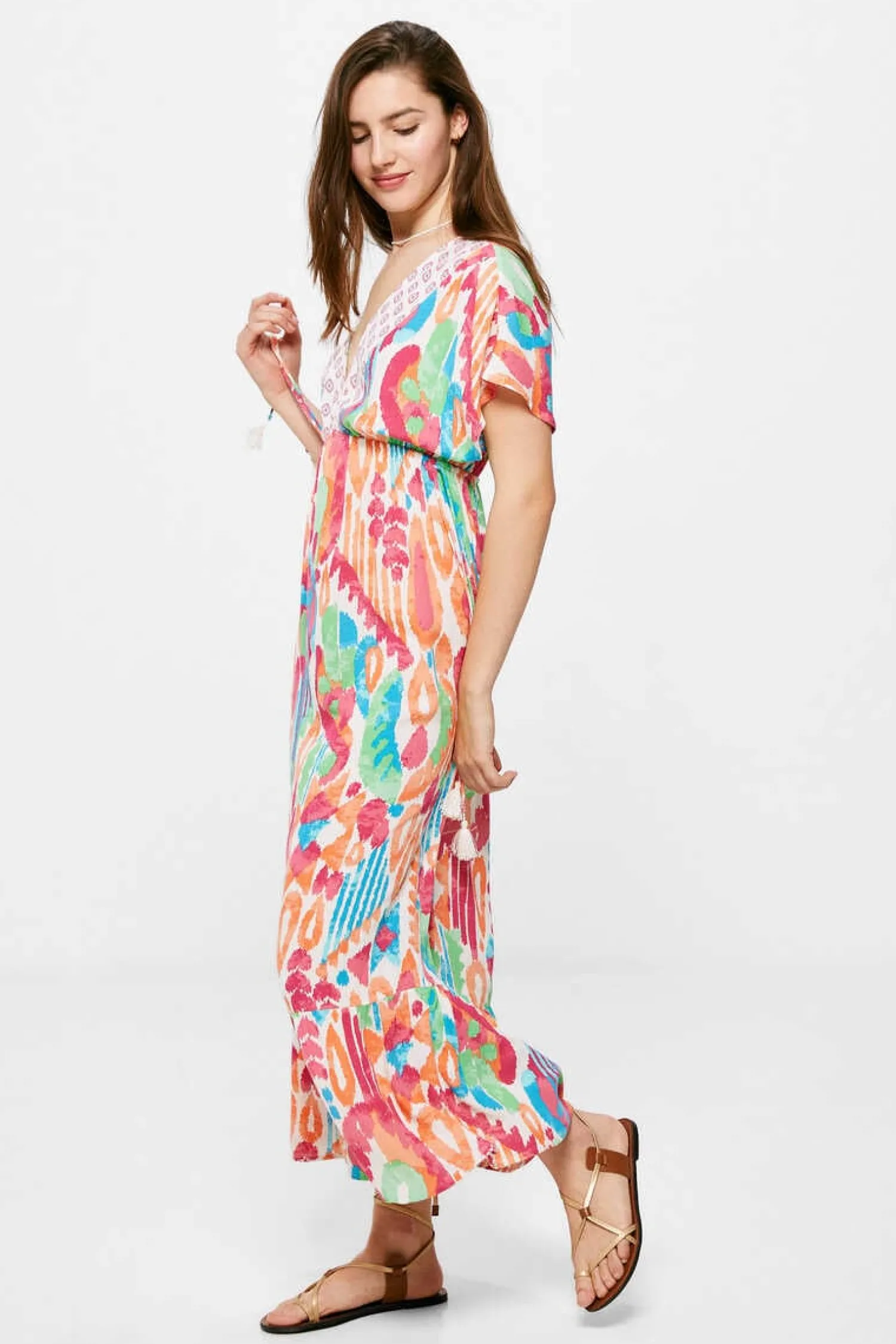 Springfield Vestidos E Macacoes-Vestido Midi Estampado Lacos