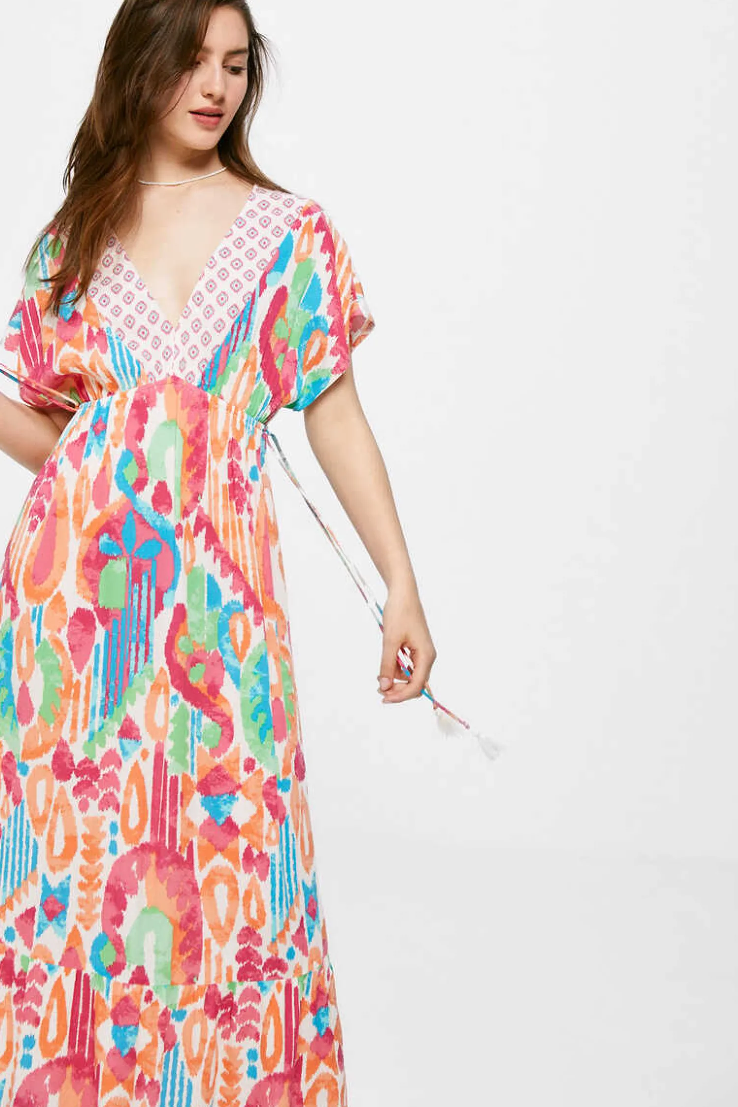 Springfield Vestidos E Macacoes-Vestido Midi Estampado Lacos