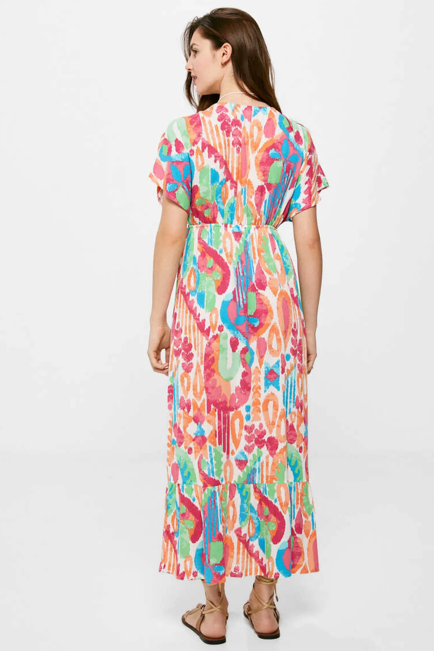 Springfield Vestidos E Macacoes-Vestido Midi Estampado Lacos