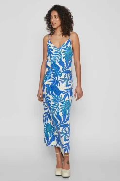 Vila Vestidos E Macacoes-Vestido Midi Linho