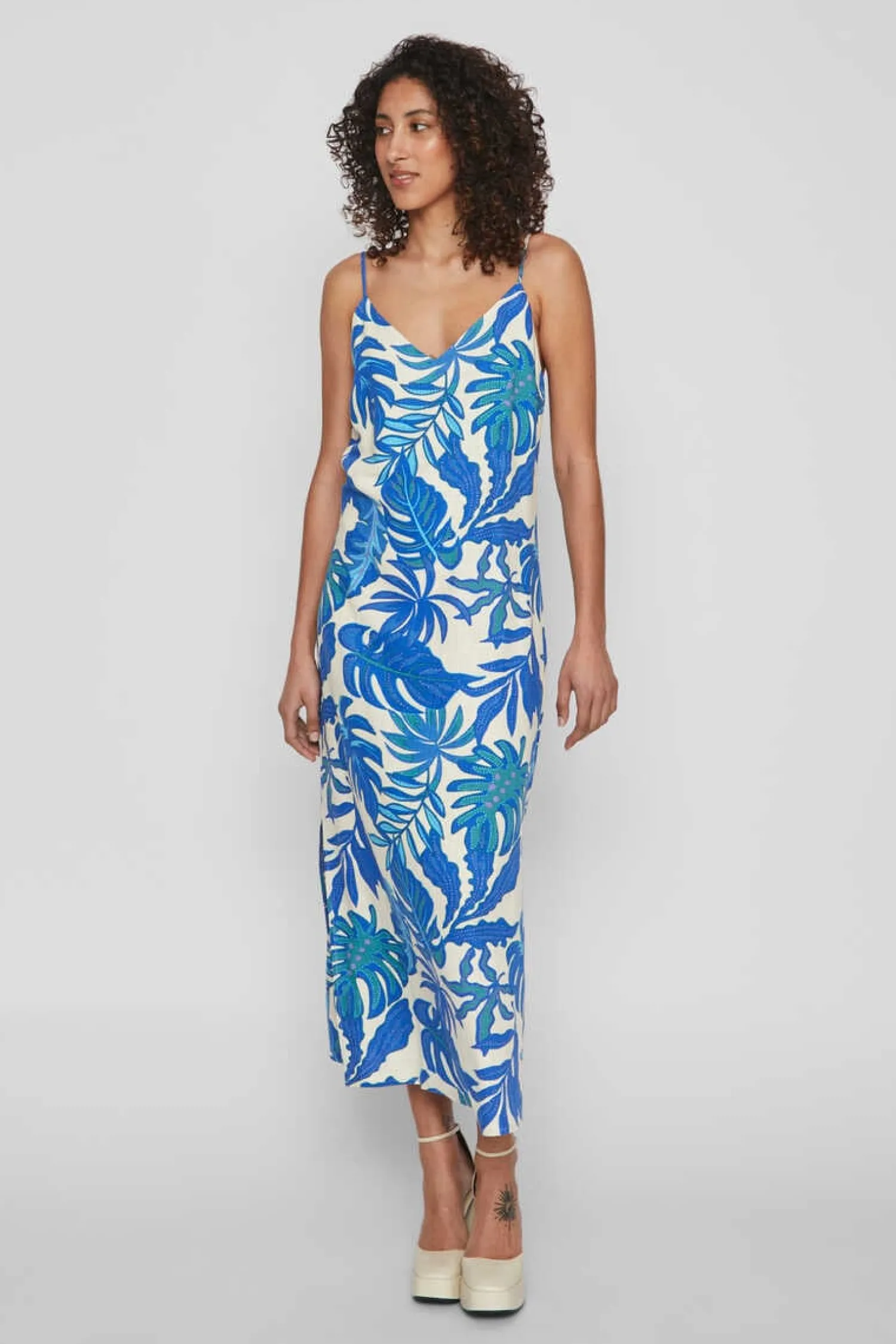 Vila Vestidos E Macacoes-Vestido Midi Linho