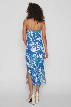 Vila Vestidos E Macacoes-Vestido Midi Linho