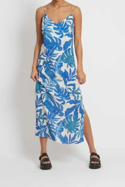 Vila Vestidos E Macacoes-Vestido Midi Linho