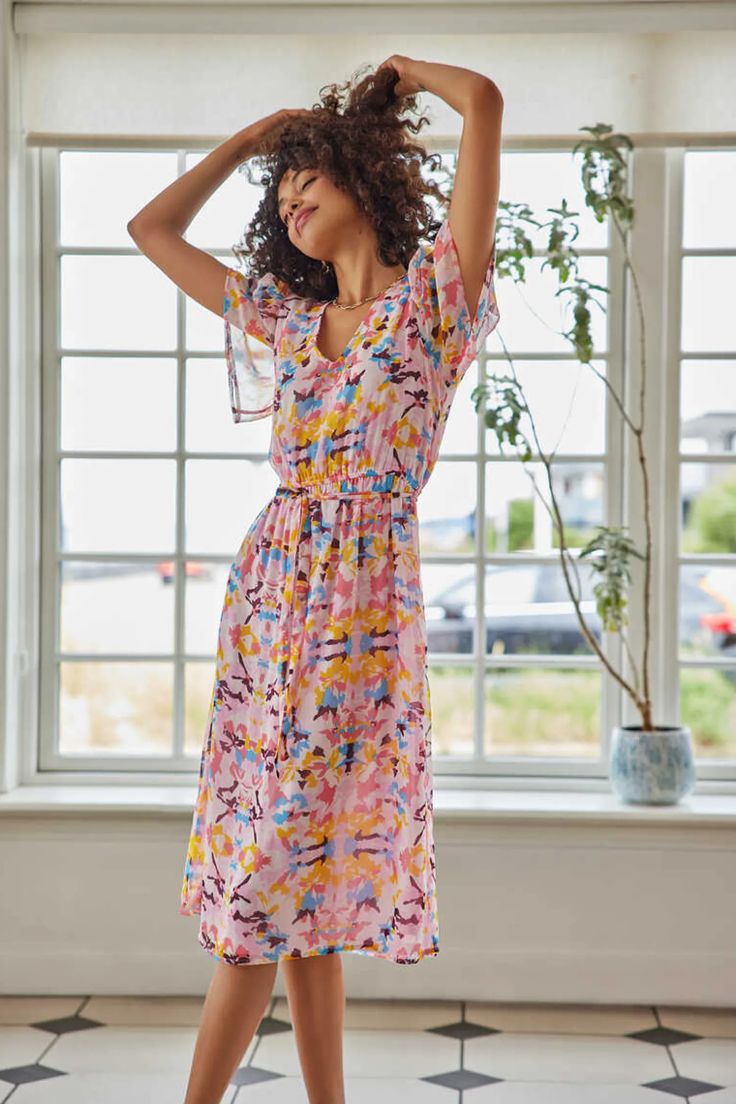 JDY Vestidos E Macacoes-Vestido Midi Manga Curta