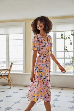 JDY Vestidos E Macacoes-Vestido Midi Manga Curta