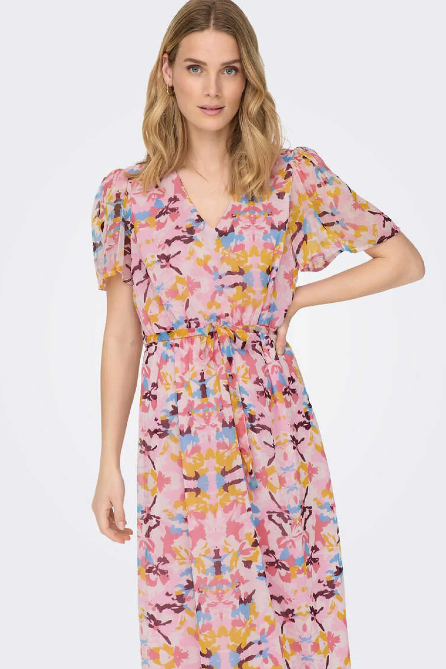 JDY Vestidos E Macacoes-Vestido Midi Manga Curta