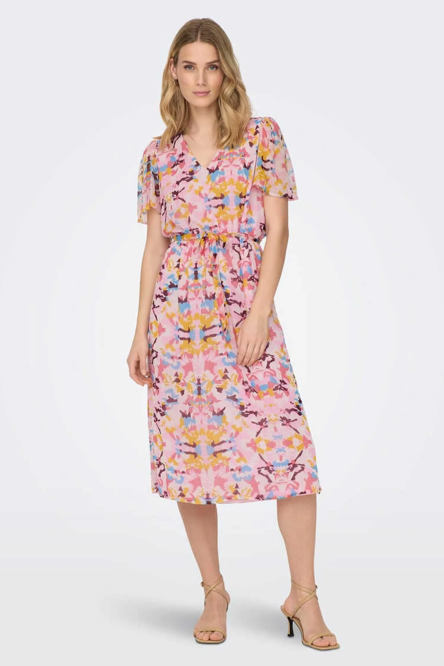 JDY Vestidos E Macacoes-Vestido Midi Manga Curta