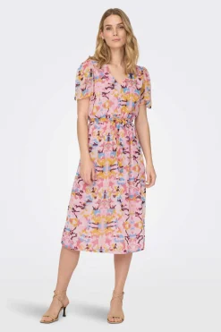 JDY Vestidos E Macacoes-Vestido Midi Manga Curta