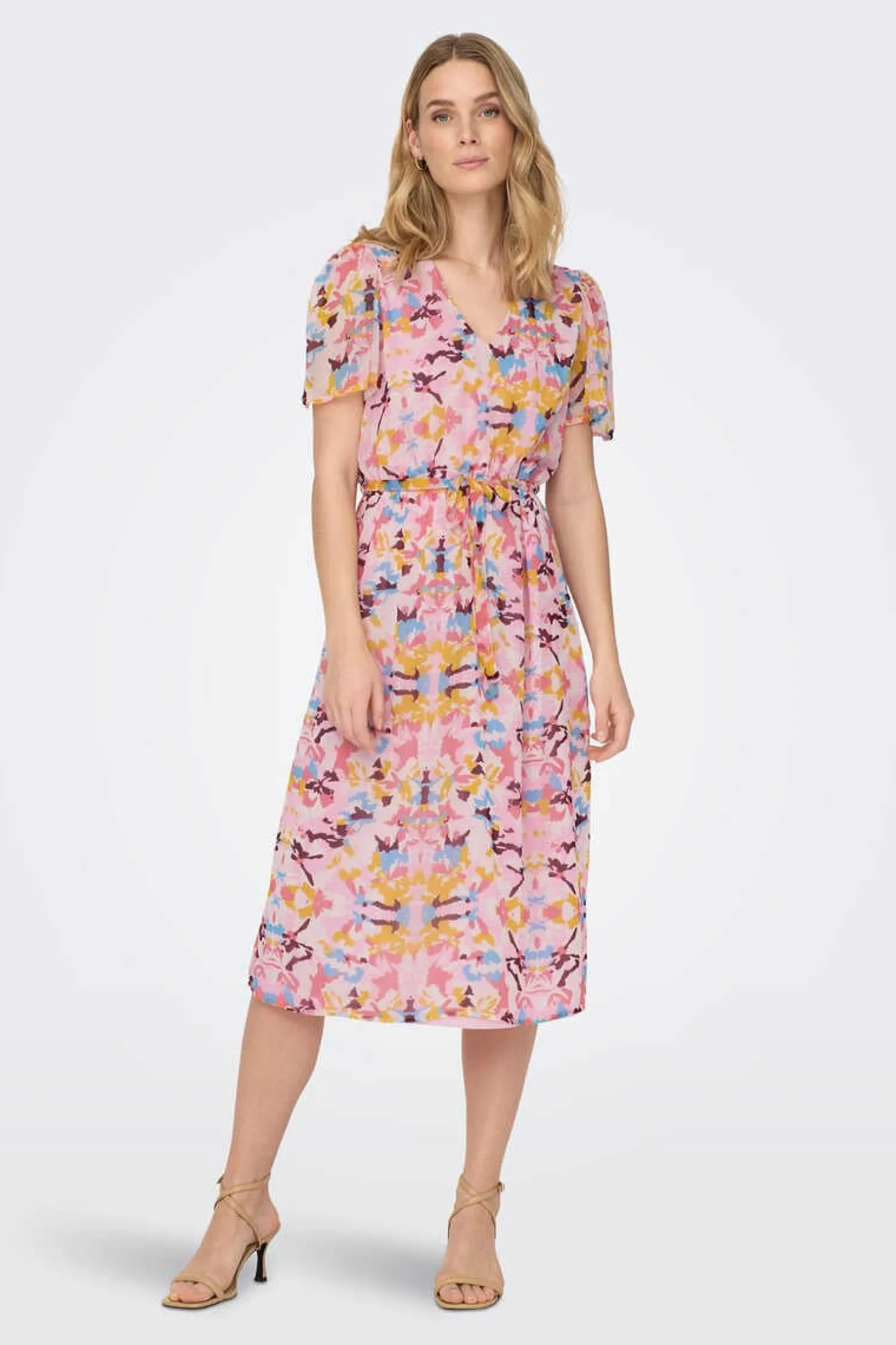 JDY Vestidos E Macacoes-Vestido Midi Manga Curta