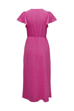 Only Vestidos E Macacoes-Vestido Midi Manga Folhos