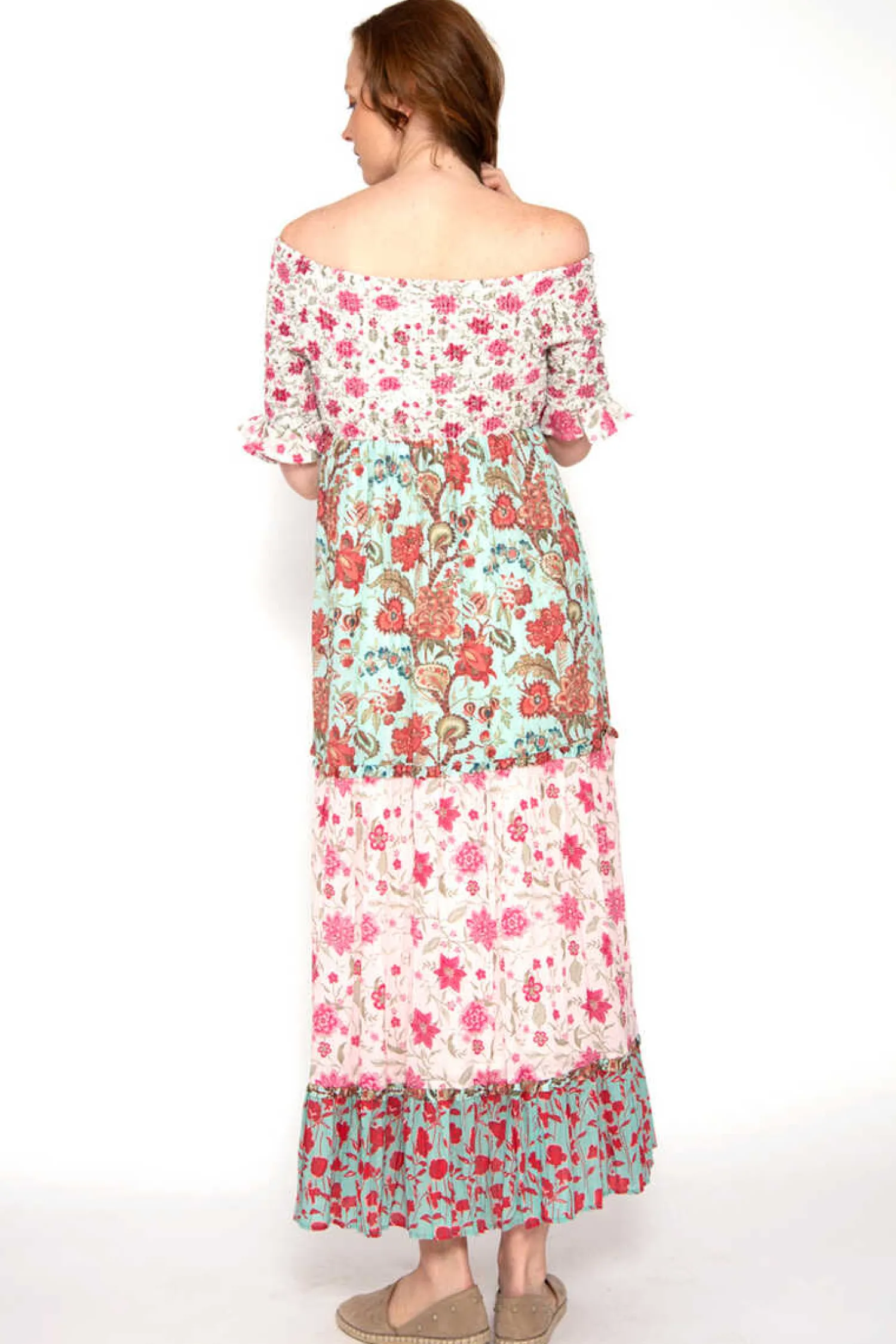 Brave Soul Vestidos E Macacoes-Vestido Tricolor De Manga Com Print